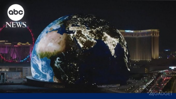 В Лас-Вегасе заработал гигантский экран в форме сферы за $2,3 миллиарда (видео)
