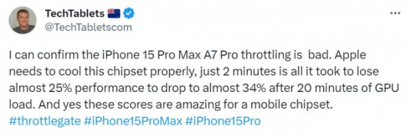У новых iPhone 15 Pro и 15 Pro Max проблемы с процессором (3 фото + видео)