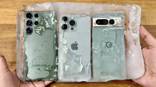 Ради эксперимента заморозили iPhone 15 Pro Max, Samsung S23 Ultra и Pixel 7 Pro (видео)
