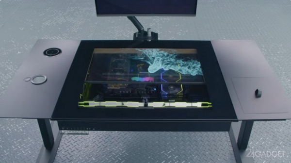 Китайцы представили компьютерный стол со встроенным ПК и прозрачным экраном (5 фото + видео)