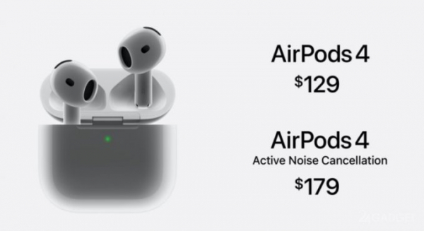 Apple представила наушники AirPods 4 за $129 — за версию с шумоподавлением придётся доплатить $50