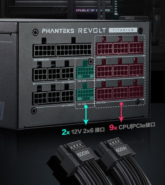 Phanteks показала блок питания Revolt 2200, который потянет сразу два процессора Intel Xeon и две видеокарты RTX 4090 Phanteks показала блок питания Revolt 2200, который потянет сразу два процессора Intel Xeon и две видеокарты RTX 4090