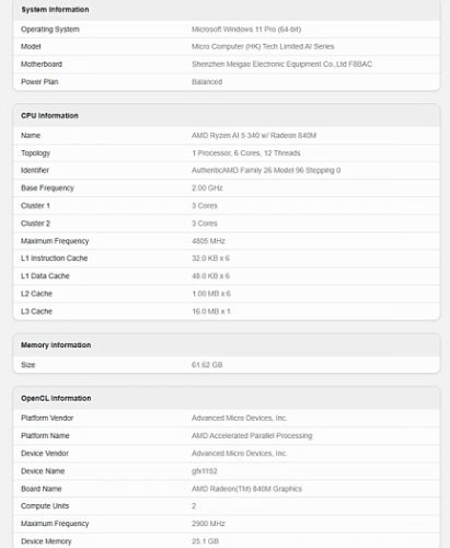 Интегрированная графика Radeon 840M почти на 20% превосходит Radeon 740M в Geekbench Интегрированная графика Radeon 840M почти на 20% превосходит Radeon 740M в Geekbench