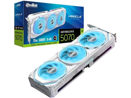 EMTEK выпустила белую видеокарту GeForce RTX 5070 Miracle White