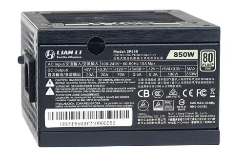 Обзор блока питания Lian Li SFX SP850 Обзор блока питания Lian Li SFX SP850