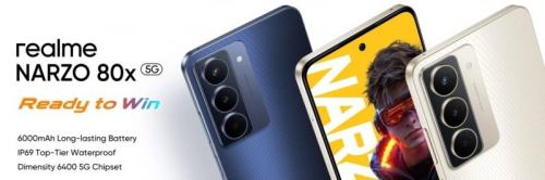 Realme представила недорогие смартфоны Narzo 80x и Narzo 80 Pro с полной защитой от воды Realme представила недорогие смартфоны Narzo 80x и Narzo 80 Pro с полной защитой от воды