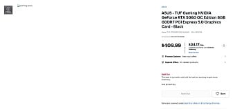 GeForce RTX 5060 от ASUS получила предварительный ценник от $340  