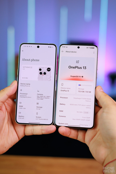 Nothing Phone (3) против OnePlus 13: красота против силы Nothing Phone (3) против OnePlus 13: красота против силы