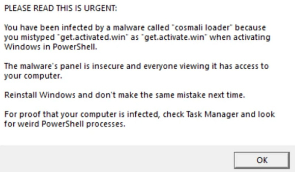 Поддельный домен активации Windows распространял вредоносные скрипты PowerShell 