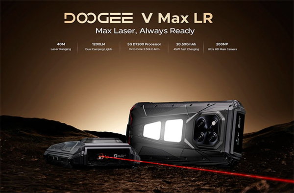 Защищённый смартфон DOOGEE V Max LR с лазерным дальномером с дальностью действия 40 м поступил в продажу