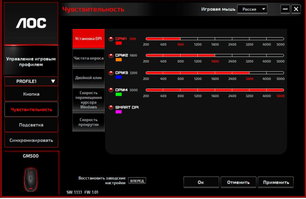 Обзор игровой мыши AOC GM500