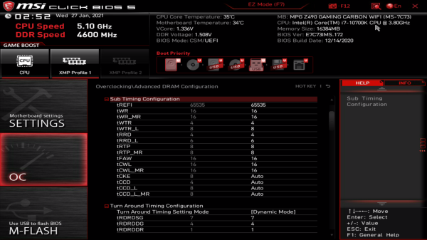 Обзор и тест материнской платы MSI MPG Z490 Carbon EK X