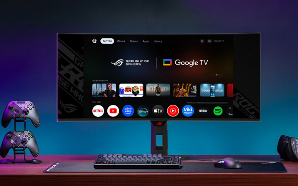 Asus представила игровой монитор, который позволяет играть в современные игры вообще без ПК. Strix OLED XG34WCDMTG поддерживает Google TV на Android 14