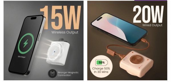 Не особо практично, зато оригинально. Портативный аккумулятор Portronics Moji 10 похож на маленькую камеру