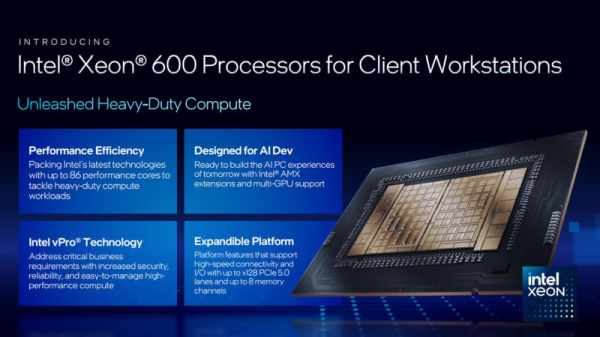 Intel представила Xeon 600 для рабочих станций — до 86 ядер, разгон и цена до $7699 Intel представила Xeon 600 для рабочих станций — до 86 ядер, разгон и цена до $7699