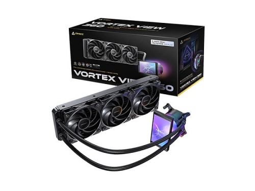 Antec начала продажи готовой СЖО Vortex View 360 с крупным экраном на водоблоке