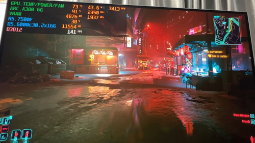 Intel Arc A380 достигает 140 FPS в Cyberpunk 2077 за счёт многокадровой генерации