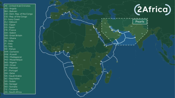 Прокладка крупнейшего подводного интернет-кабеля Meta✴ 2Africa заморожена из-за обострения на Ближнем Востоке Прокладка крупнейшего подводного интернет-кабеля Meta✴ 2Africa заморожена из-за обострения на Ближнем Востоке