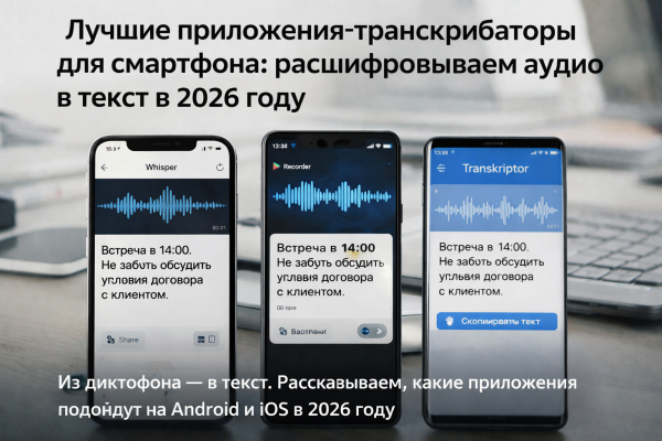 Лучшие приложения-транскрибаторы для смартфона: расшифровываем аудио в текст в 2026 году