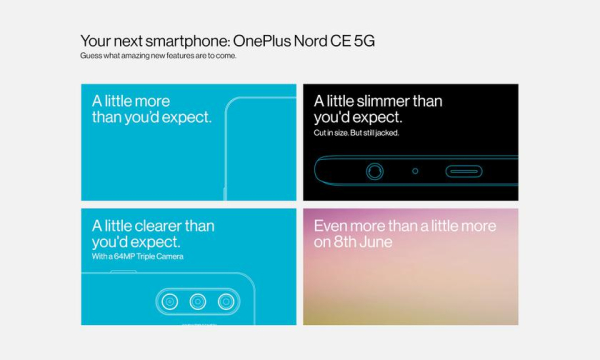 OnePlus показала дизайн неанонсированного смартфона OnePlus Nord CE 5G и раскрыла некоторые характеристики
