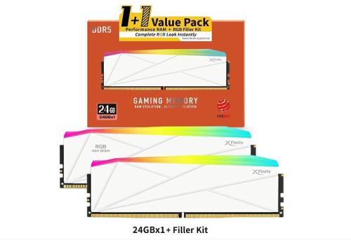 v-color анонсировала комплекты DDR5 с одним настоящим и вторым модулем-заполнителем