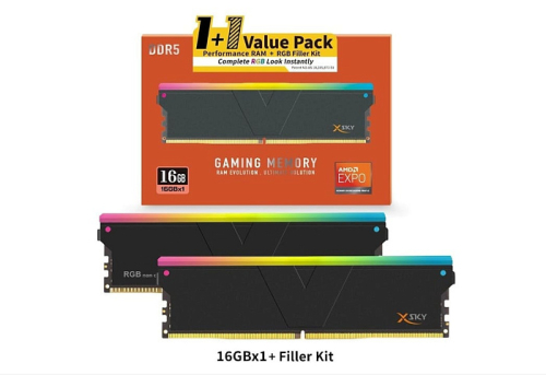 v-color анонсировала комплекты DDR5 с одним настоящим и вторым модулем-заполнителем