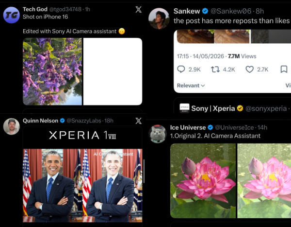 Sony хотела похвастаться ИИ-камерой Xperia 1 VIII, но получила волну мемов 