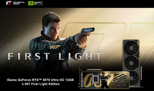 Colorful выпустила уникальную видеокарту iGame GeForce RTX 5070 Ultra x 007 First Light Edition Colorful выпустила уникальную видеокарту iGame GeForce RTX 5070 Ultra x 007 First Light Edition