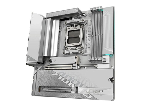 GIGABYTE B850M AORUS STEALTH ICE — компактная белая плата со скрытыми разъёмами GIGABYTE B850M AORUS STEALTH ICE — компактная белая плата со скрытыми разъёмами