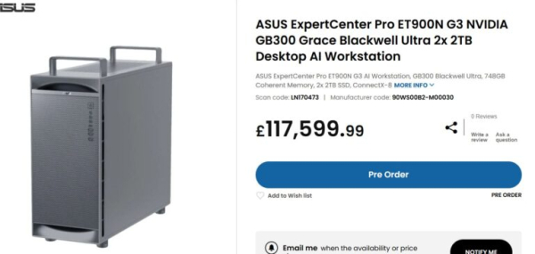 Asus представила настольный компьютер с Nvidia GB300 и 748 Гбайт памяти по цене однушки в Москве Asus представила настольный компьютер с Nvidia GB300 и 748 Гбайт памяти по цене однушки в Москве