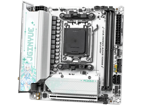 Плата JGINYUE B850I SNOW DREAM WIFI с аниме-девочкой получила разъём OCuLink