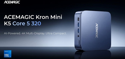 В основе мини-ПК ACEMAGIC Kron Mini K5 расположится процессор Intel Core 5 320 В основе мини-ПК ACEMAGIC Kron Mini K5 расположится процессор Intel Core 5 320