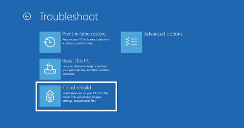 Облачная функция Cloud Rebuild позволяет переустановить Windows 11 без флешки Облачная функция Cloud Rebuild позволяет переустановить Windows 11 без флешки