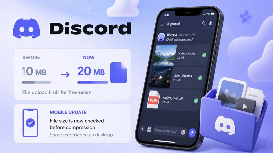 Discord вдвое поднял лимит загрузки для бесплатных аккаунтов — до 20 МБ