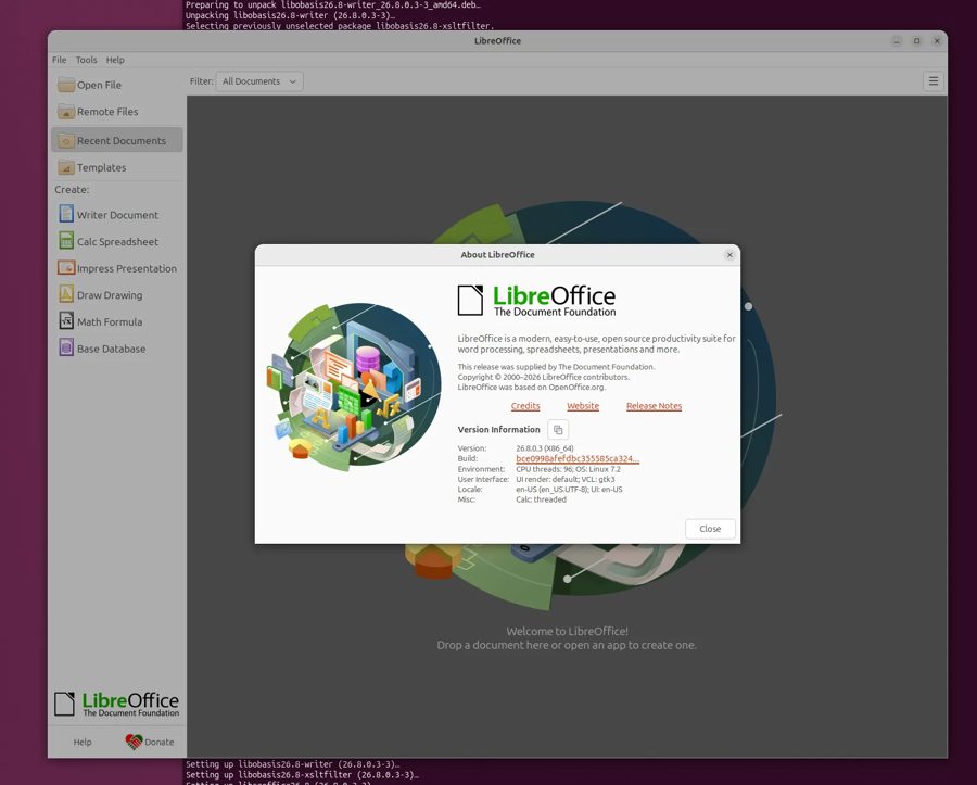 LibreOffice 26.8 ускорил открытие больших документов и научился сравнивать их бок о бок