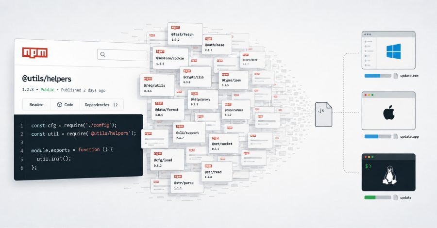 Почти 800 вредоносных пакетов в npm атакуют Windows, macOS и Linux через поддельные имена