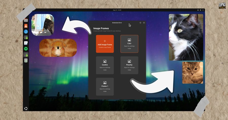 Расширение для GNOME добавит на рабочий стол несколько фото-виджетов с разными папками
