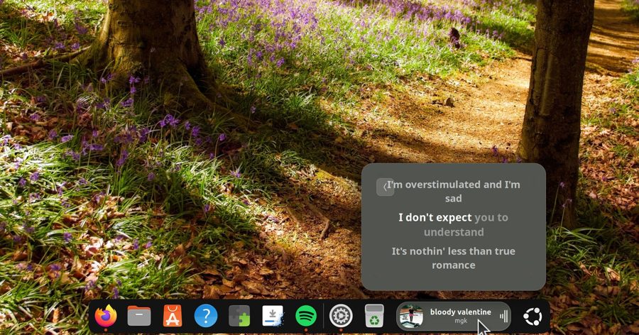Расширение для GNOME Shell научилось подсвечивать слова в тексте песен в стиле караоке
