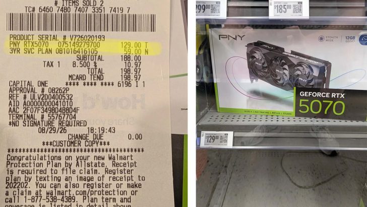 RTX 5070 за $129: покупатель в Walmart получил видеокарту вместо кулера по вине ценника