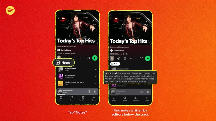 Spotify добавила заметки к трекам в плейлистах — теперь и от редакторов