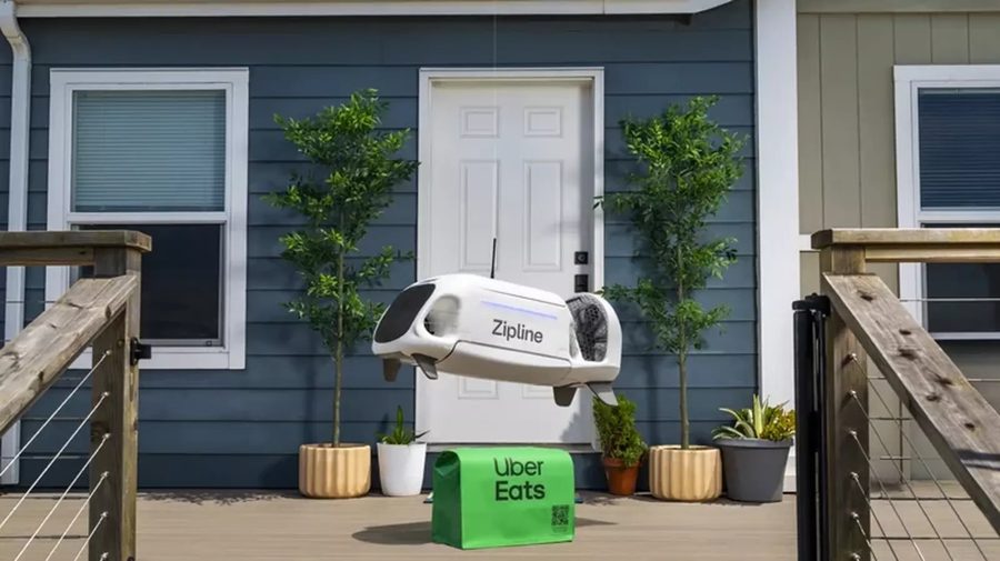Uber Eats начнёт доставлять дронами Zipline в 2026 году — цель 1 млн заказов в день