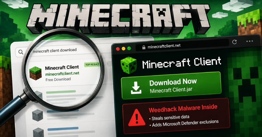 Вирус Weedhack атакует геймеров через поддельные Minecraft-клиенты — 6 300 попыток заражения заблокировано