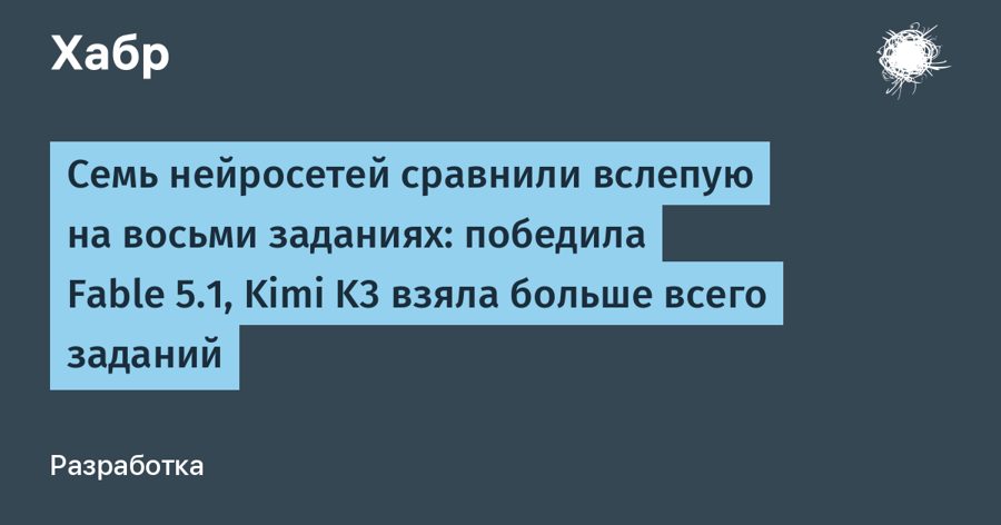 Fable 5.1 обошла Kimi K3 и GPT-5.6 Sol в слепом тесте семи нейросетей