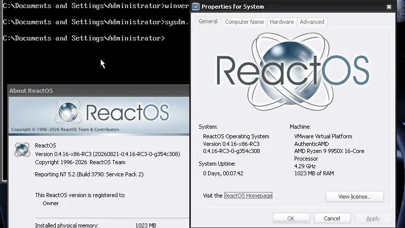 ReactOS получил новый графический установщик и синхронизацию с WINE спустя годы разработки