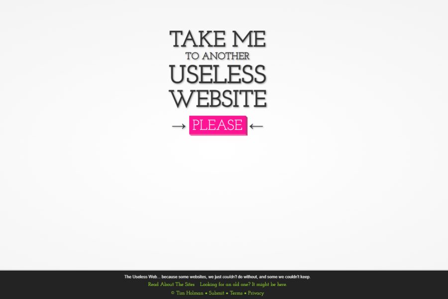 Сайт The Useless Web отправляет в случайные уголки интернета — кнопка «PLEASE» и никакой пользы Сайт The Useless Web отправляет в случайные уголки интернета — кнопка «PLEASE» и никакой пользы